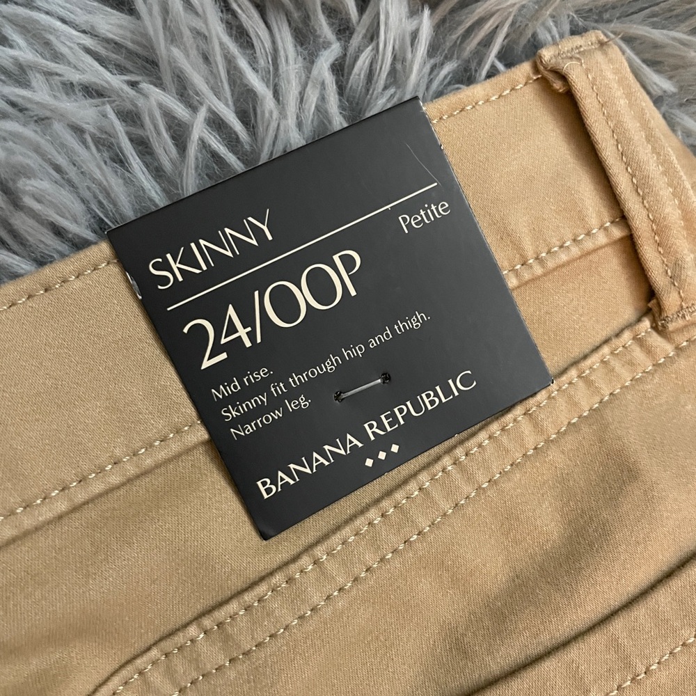 NWT Banana Republic Womens Tan Petite Skinny Khaki Dress Pants - Picture 4 of 12